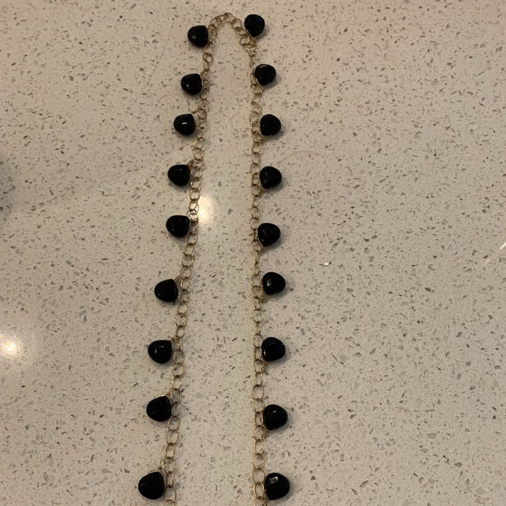 Yellow Gold and Onyx Necklace